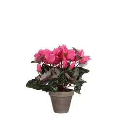 Castorama Cyclamen Rose Clair Artificiel ø30 X H.30 Cm En Pot Stan Gris ø11,5 Cm