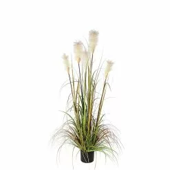 Castorama Herbe Panache Foxtail Vert Artificiel En Pot Plastique ø70 X H.150 Cm
