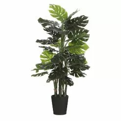 Castorama Monstera Artificiel En Pot Plastique Vert ø80 X H.140 Cm